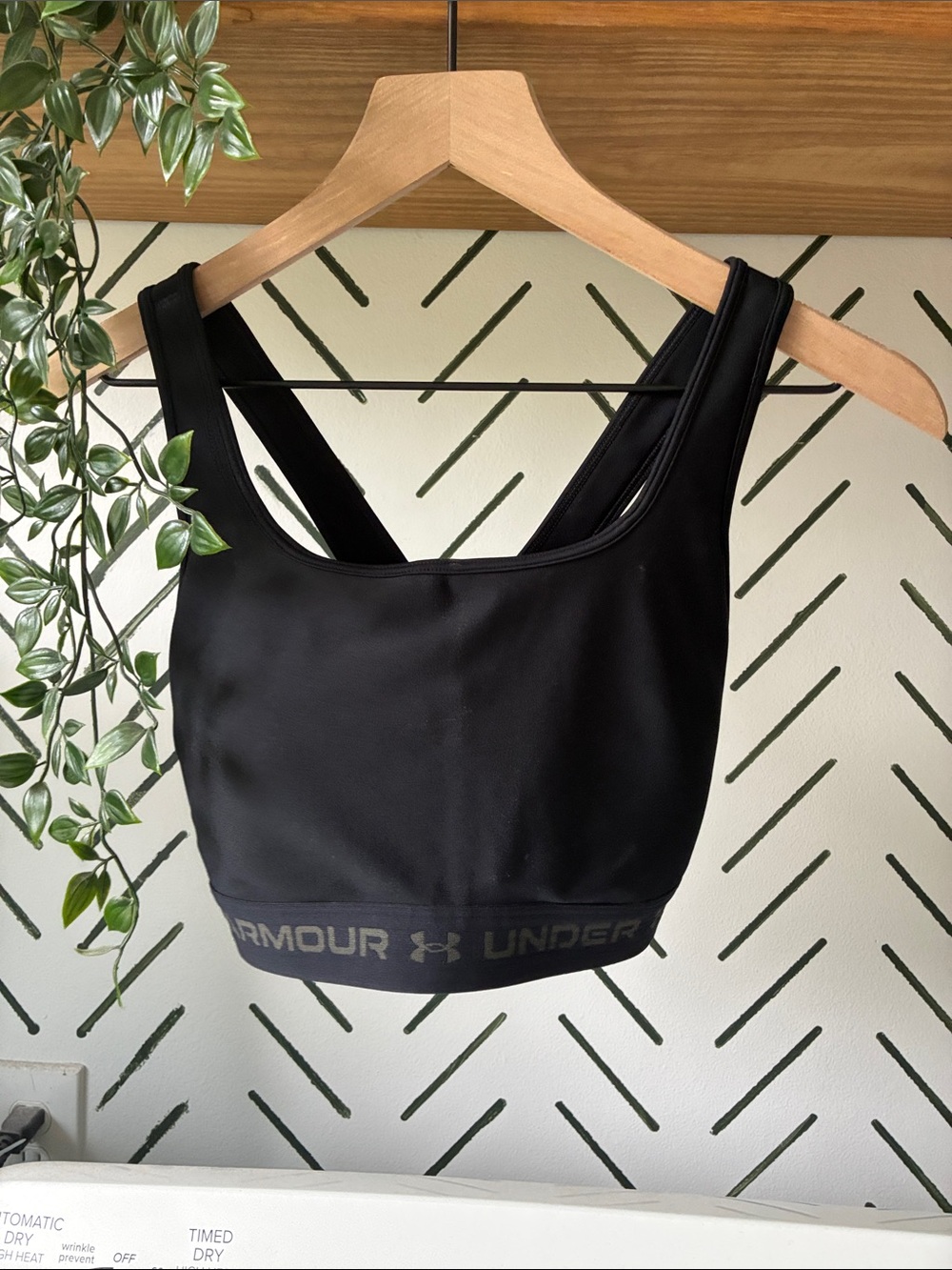 Under Armour Black Logo-Trim High Support Sports Bra